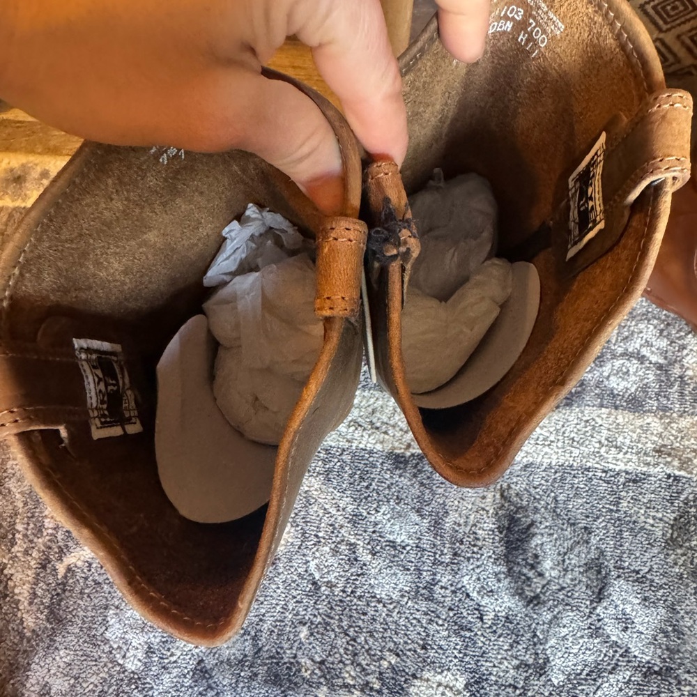 Frye Women’s Leather Harness Tall Boots in Smoke (Brown) | USA Made 🇺🇸 - Picture 14 of 16
